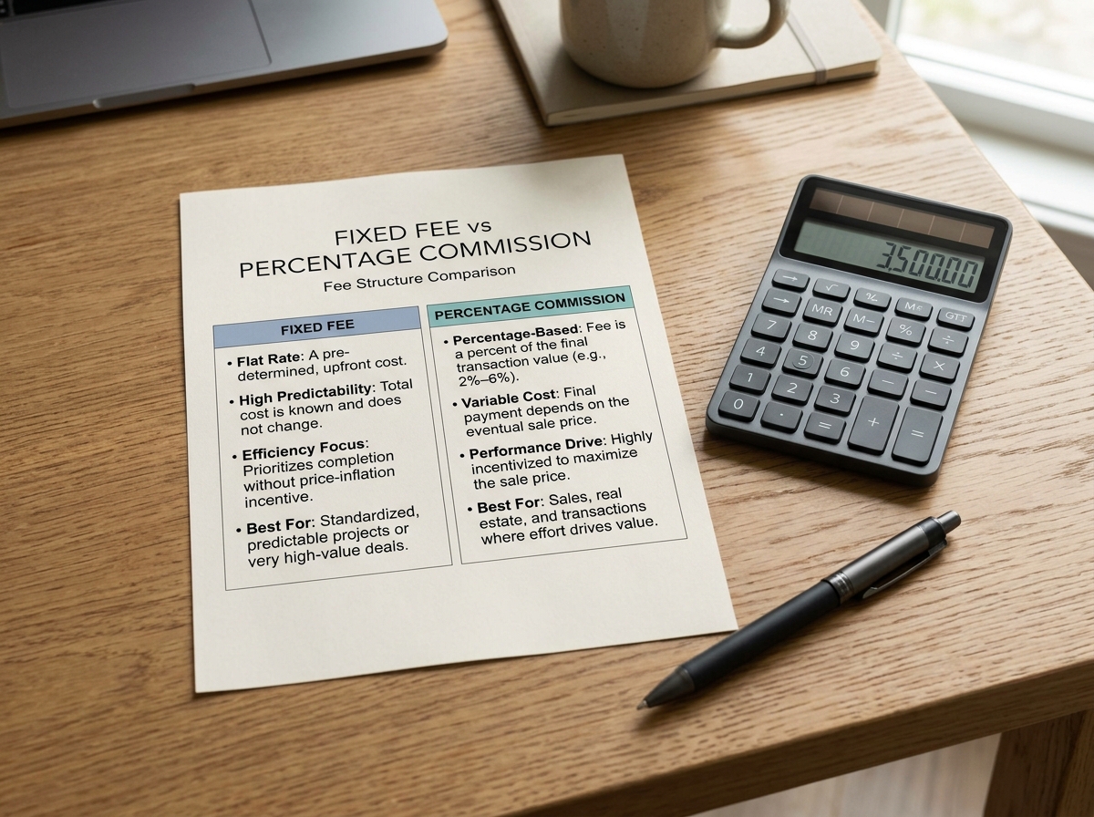 Comparison of Flat Fee vs Tiered Percentage Commission Structures