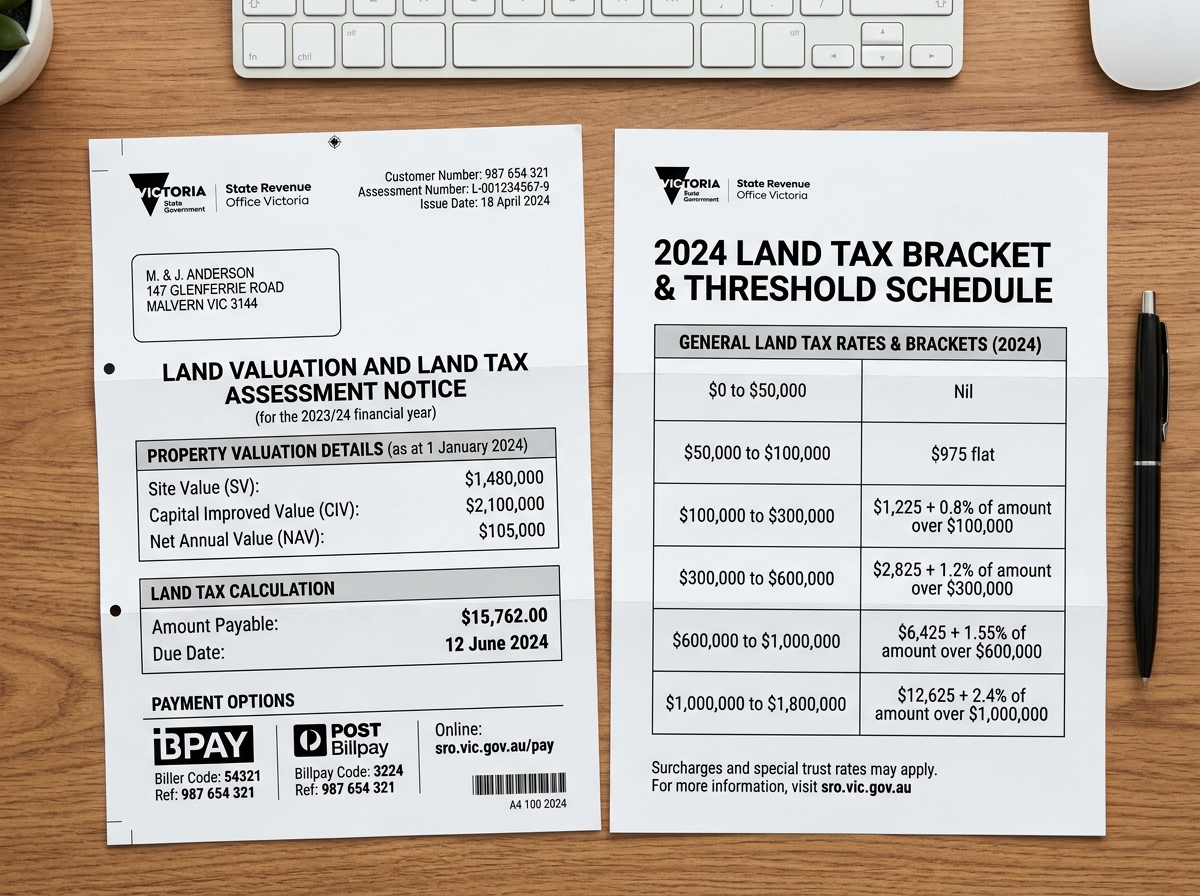 State Revenue Office Land Tax Free Thresholds and Marginal Rate Brackets